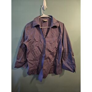 Vintage Dusty Blue Button Down - 90s Coldwater Creek